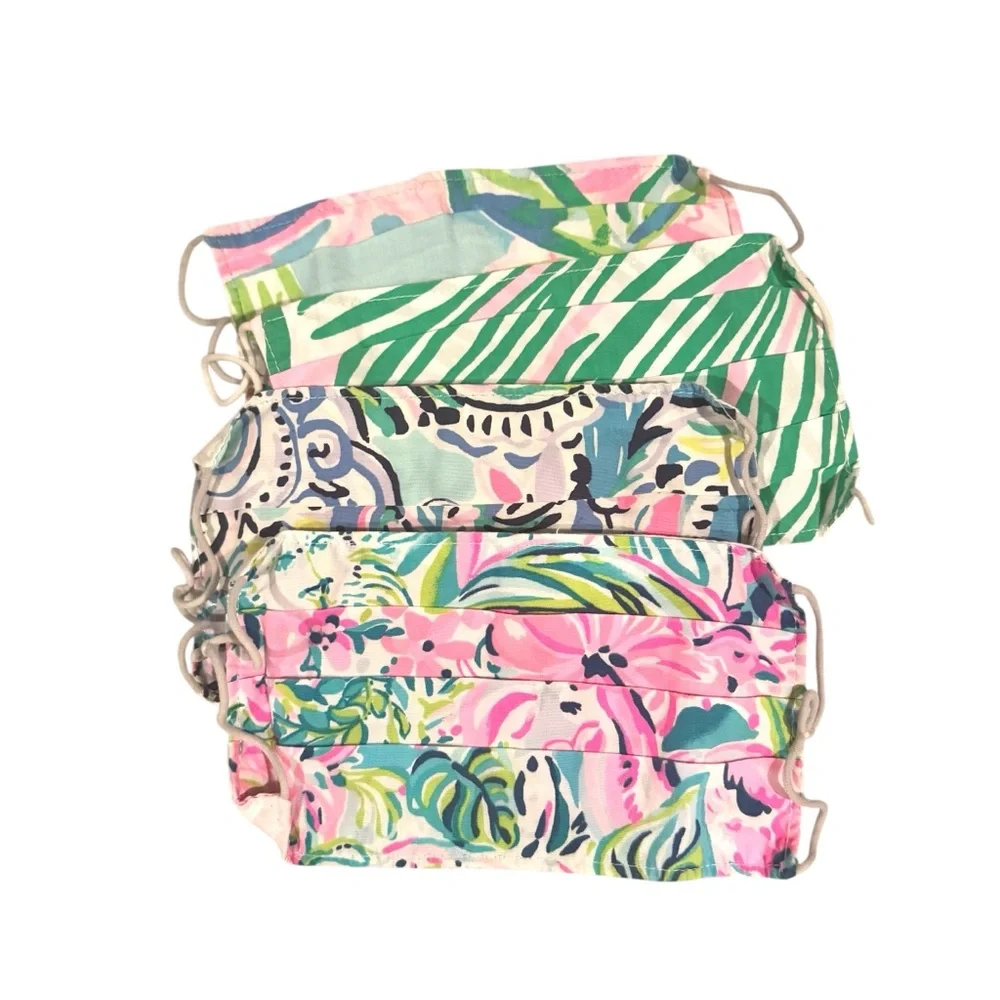 ❤️5/$25 Lilly Pulitzer Face Masks - set of four - multi color patterns one size